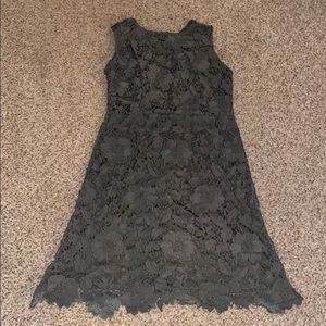 Olive green embroidered dress XL. Goes to knees.